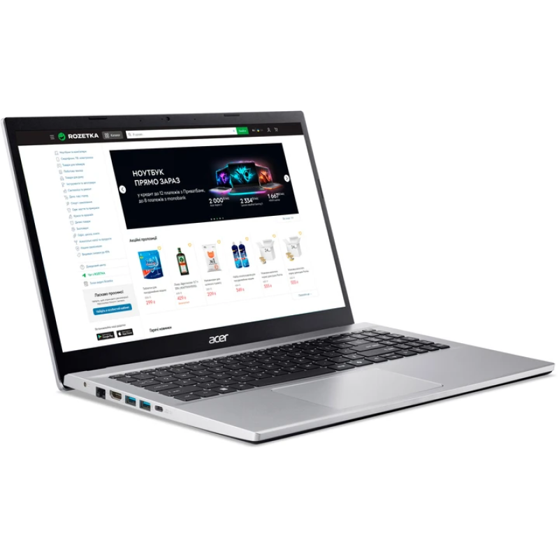Ноутбук Acer Aspire Go 15 AG15-42P-R6G7 (NX.J7XEU.00H) Pure Silver / 15.6“IPSAMDRyzen57430U RAM 8 ГБSSD 512 ГБ
